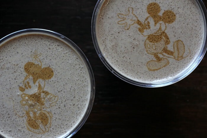 Frozen cappuccinos with Mickey Mouse and Minnie Mouse printed on top from Joffrey's Coffee and Tea Company at Disney Springs at Walt Disney World. #frappuccino #coffee #disney #waltdisneyworld #wdw