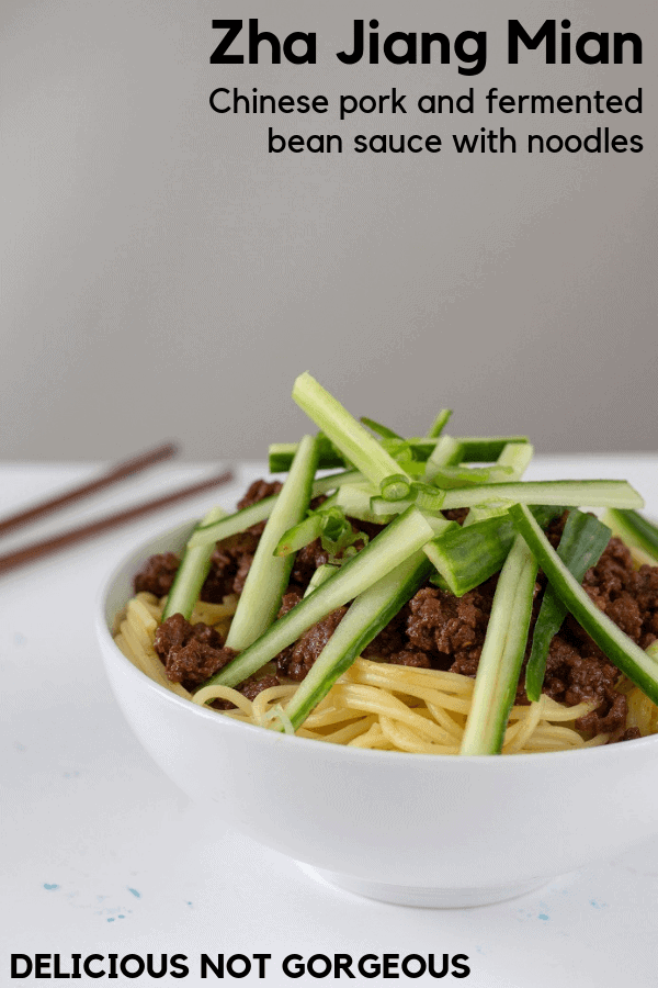 This zha jiang mian is everything you're looking for in a cozy noodle dish: a little sweet, carby, sauce-y, addictive. #chinese #asian #noodles