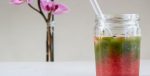 In the mood for something cold, fruity and colorful? Here's a watermelon matcha. #watermelon #matcha #greentea #nonalcoholic